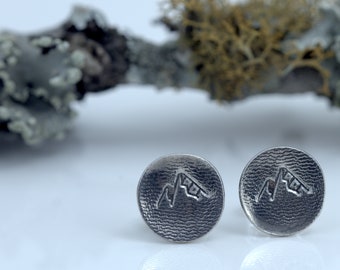 Mountain Stud Earrings Sterling Silver