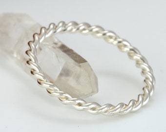 Rope Ring - Sterling Silver - Gold-filled - Stacker Ring - Midi Ring - Twisted Ring - Toe Ring - Braided Ring - Handmade in Austin, TX