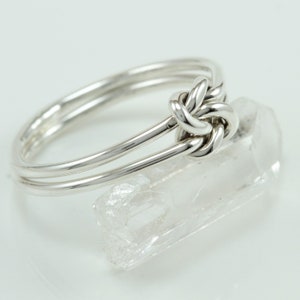 Mixed Metal Love Knot Ring: Sterling Silver & 14k Gold-Filled