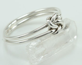 Mid-Size Love Knot Ring - Sterling Silver + 14k Gold-filled - MIxed Metal Ring - Two Toned Knot - Knot Ring - Handmade in Austin, TX