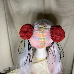 Hair Bun Covers Red Lace Cosplay Anime