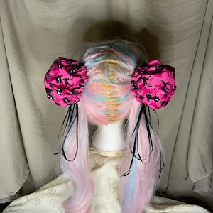 Hair Hun Covers Hot Pink Black Cats Cosplay Anime