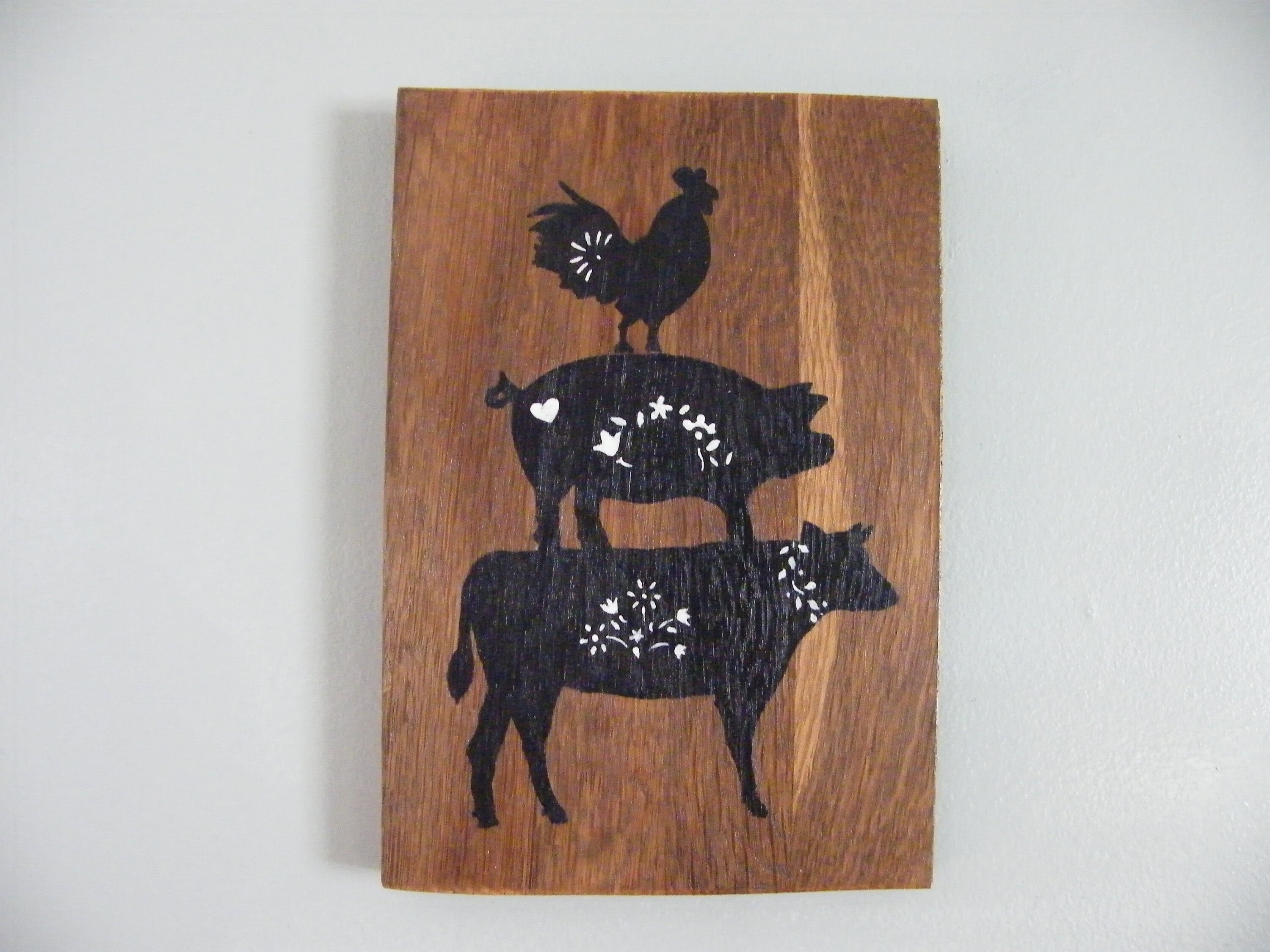 Rustic Animal Sign Barn Wood Sign, Distressed Farm House Art, Rustic Garden Art, Reclaimed ...