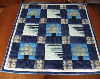 Farmhouse Pine Tree Quilted Wall Hanging, 44x43.5
