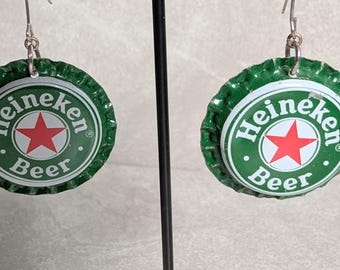 Heineken Beer Cap Earrings