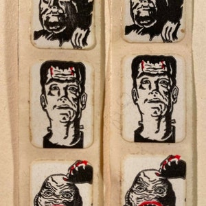 Vintage Monster Unused Vending Charm & Wallet Stickers Frankenstein Creature
