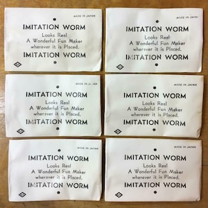 Vintage Lot of 6 1950s Imitation Worm Joke & Gag Novelty Toys - Made in Japan