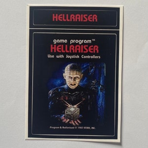 Custom Atari 2600 Hellraiser Video Game Cartridge Label