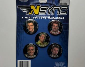 Zestaw 5 guzików/odznak NSYNC – 2000 – nieużywany – Justin Timberlake