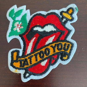 Vintage 1980s Rolling Stones Tattoo You Rock & Roll Band Patch - Unused Store Stock