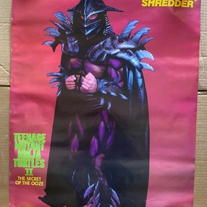 Rare Vintage 1991 TMNT Super Shredder Poster Unused Teenage Mutant Ninja Turtles