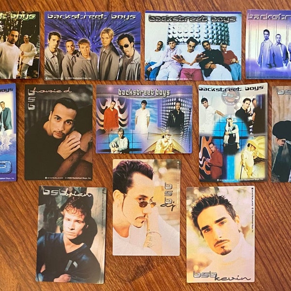 Backstreet Boys Set of 12 2.5" x 3.5" Vending Stickers - 2000 Unused Old Stock