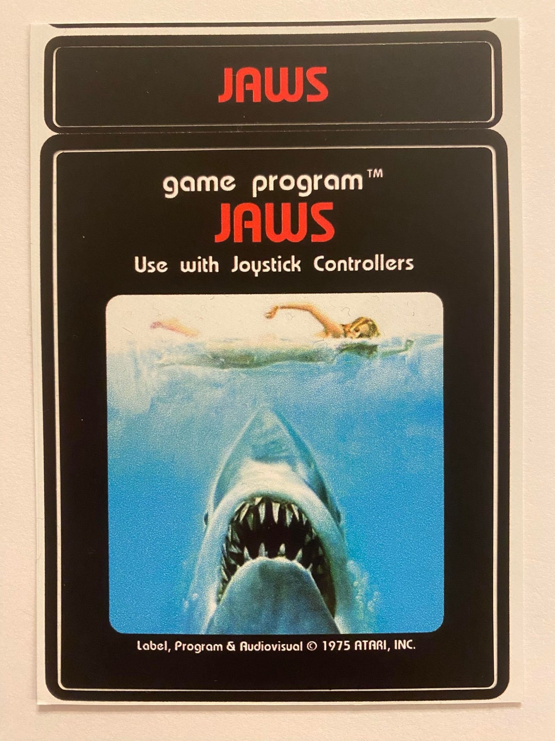 Custom Atari 2600 Jaws Video Game Cartridge Label - Etsy