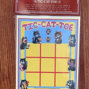 Vintage Tic-Cat-Toe Cat Tic-Tac-Toe Game - 1994 B. Shackman Co. - Unused NOS