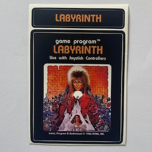 Custom Atari 2600 Labyrinth Video Game Cartridge Label