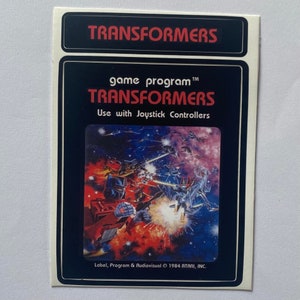 Custom Atari 2600 The Terminator Video Game Cartridge Label