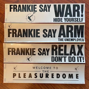 4 Vintage 1984 Frankie Goes To Hollywood Bumper Stickers - Unused Store Stock