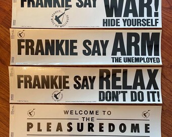 4 Vintage 1984 Frankie Goes To Hollywood Bumper Stickers - Unused Store Stock