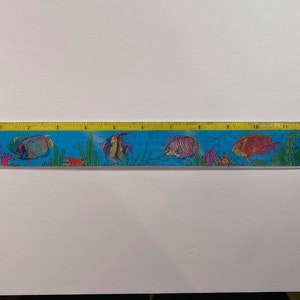 Vintage 1970s Lenticular Flicker Aquarium Fish 12&quot; Ruler - Taiwan - New Old Stock