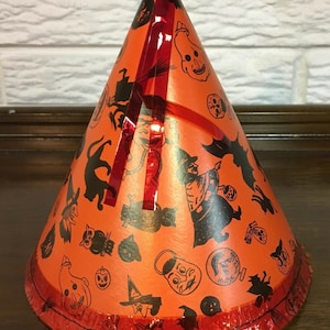Vintage 1950s Halloween Cardboard Cone Hats - Unused - Made in Japan