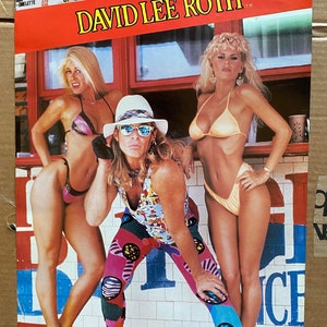 Poster vintage e originale del 1986 di David Lee Roth, 16&quot; x 20&quot; inutilizzato Van Halen