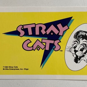 Vintage 1983 Stray Cats Hit Parade Mini-Poster Sticker - Unused Store Stock
