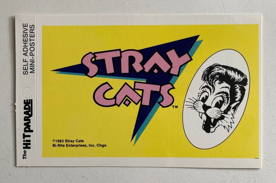 Vintage 1983 Stray Cats Hit Parade Mini-poster Sticker - Unused