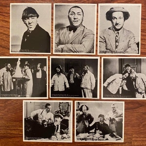 Vintage Three Stooges Set of 8 Parssine Vending Stickers