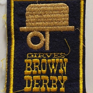 Vintage Cleveland Girves Brown Derby 1970s 1980s Uncut 3&quot; x 4.25&quot; Patch