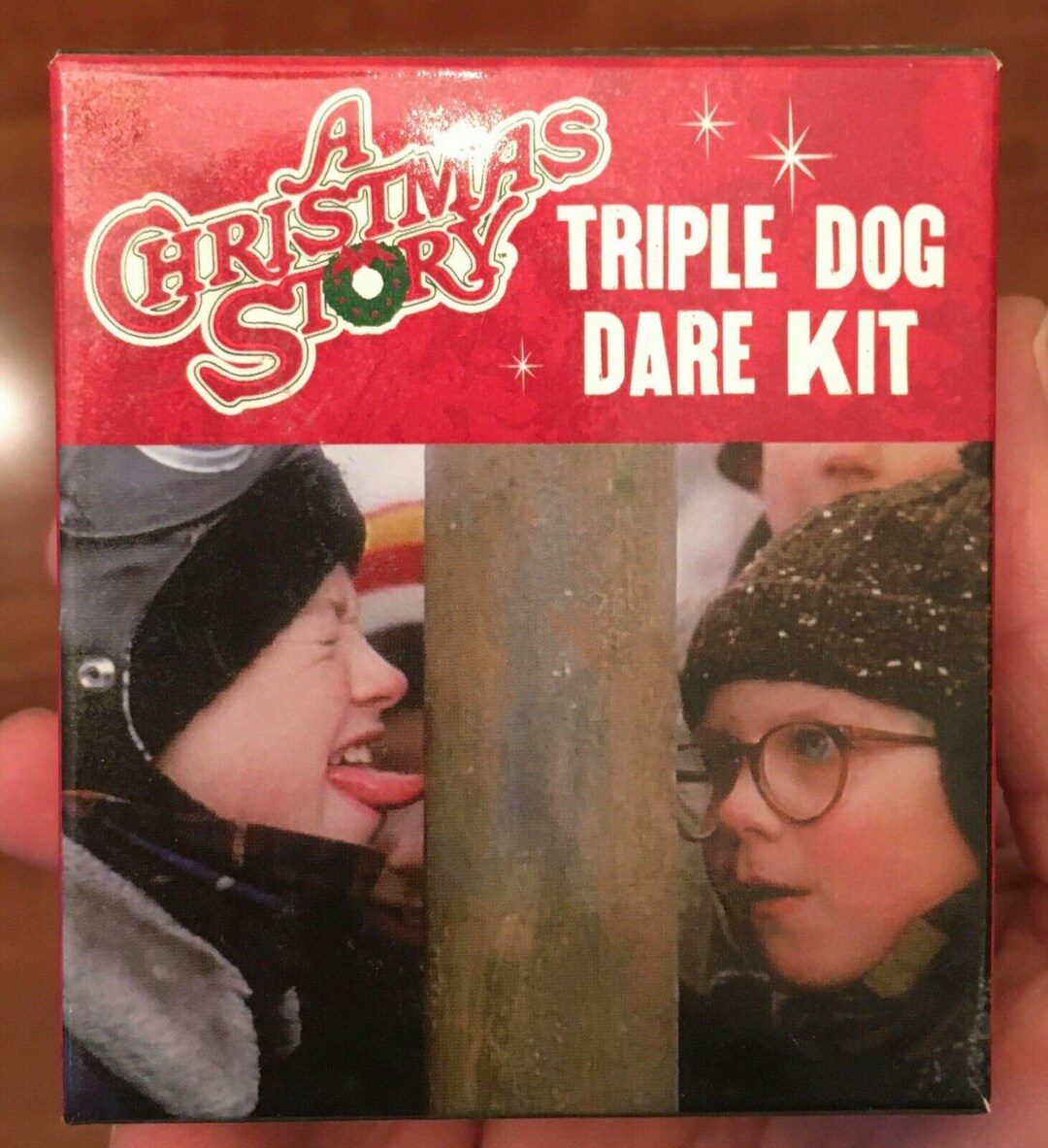 A Christmas Story Triple Dog Dare Kit Figurine & Sticker Book Running