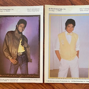 Vintage Michael Jackson 2 Hit Parade Mini-Poster Stickers - Unused Store Stock