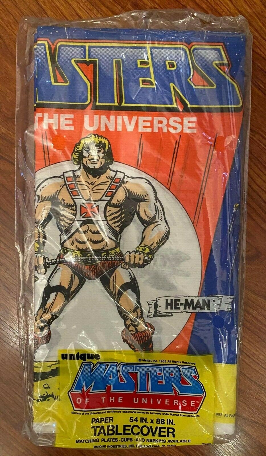 Vintage He-man Masters of the Universe MOTU Paper Party Tablecloth