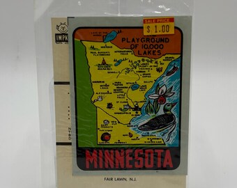 Vintage Minnesota Impko State Travel Car RV Window Decal - Unused