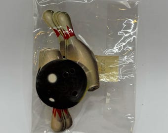 Vintage Dennison 1950s Bowling Die-cut Cutout Decorations - Sealed Set of 4