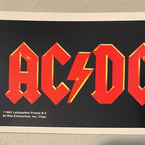 Vintage 1983 AC-DC Hit Parade Mini-Poster Sticker - Unused Stock