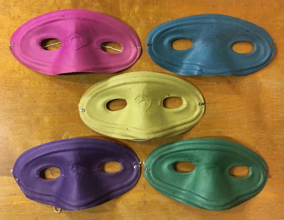 Paper Masquerade Vintage Set of 5 Paper Masquerade / Halloween Masks Japan Old Store ...