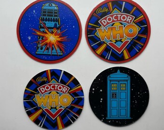 Zestaw plastikowych podstawek Dr Who Bally Pinball Promo - do wykorzystania jako podstawki! - 1992