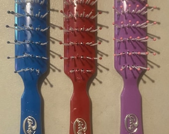 Zestaw 3 plastikowych szczotek do włosów Goody Ace z lat 80. XX wieku, 15 cm, nieużywany, stary zapas sklepowy