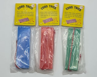 Vintage 1960s Magic Cord Trick Novelty Toy Lot of 3 - Hong Kong