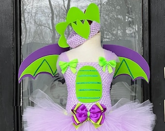 Erwachsene / Damen / Damen My Little Pony Inspirierte Spike the Dragon Kostüm mit Headpiece, Rücken Spikes, und Schwanz