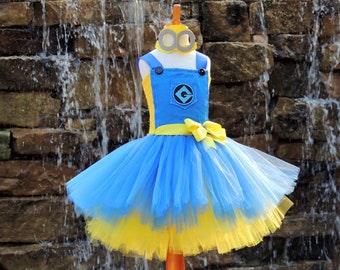 Toddler / Child / Girls Despicable Me Minion Overall Costume with Mask