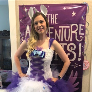 Adult / Ladies / Women&#39;s My Little Pony Rarity Inspired Costume with Ears and Horn