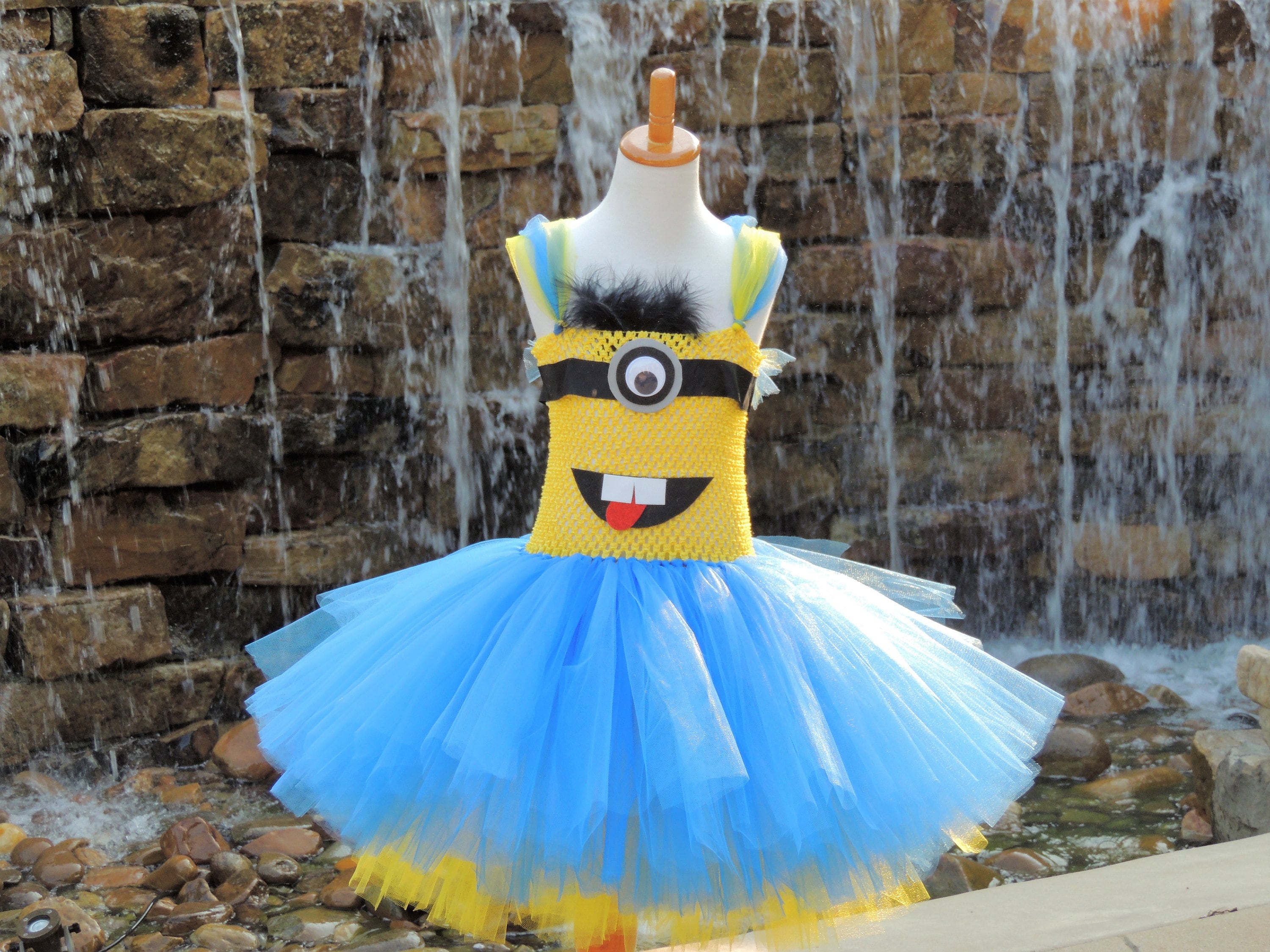 Minion Costume, Despicable Me Inspired Costume, Minion Birthday Dress,  Minion Girl Costume, Pageant Wear, OOC, Stuart Costume, Despicable 