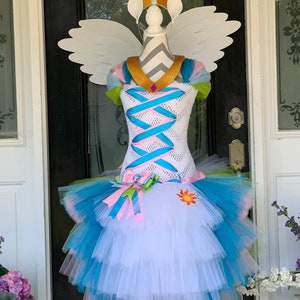 Adult / Ladies / Women&#39;s My Little Pony Princess Celestia Inspired  Glitter Costume with Wing Set, Ears, Horn, Crown, & Necklace