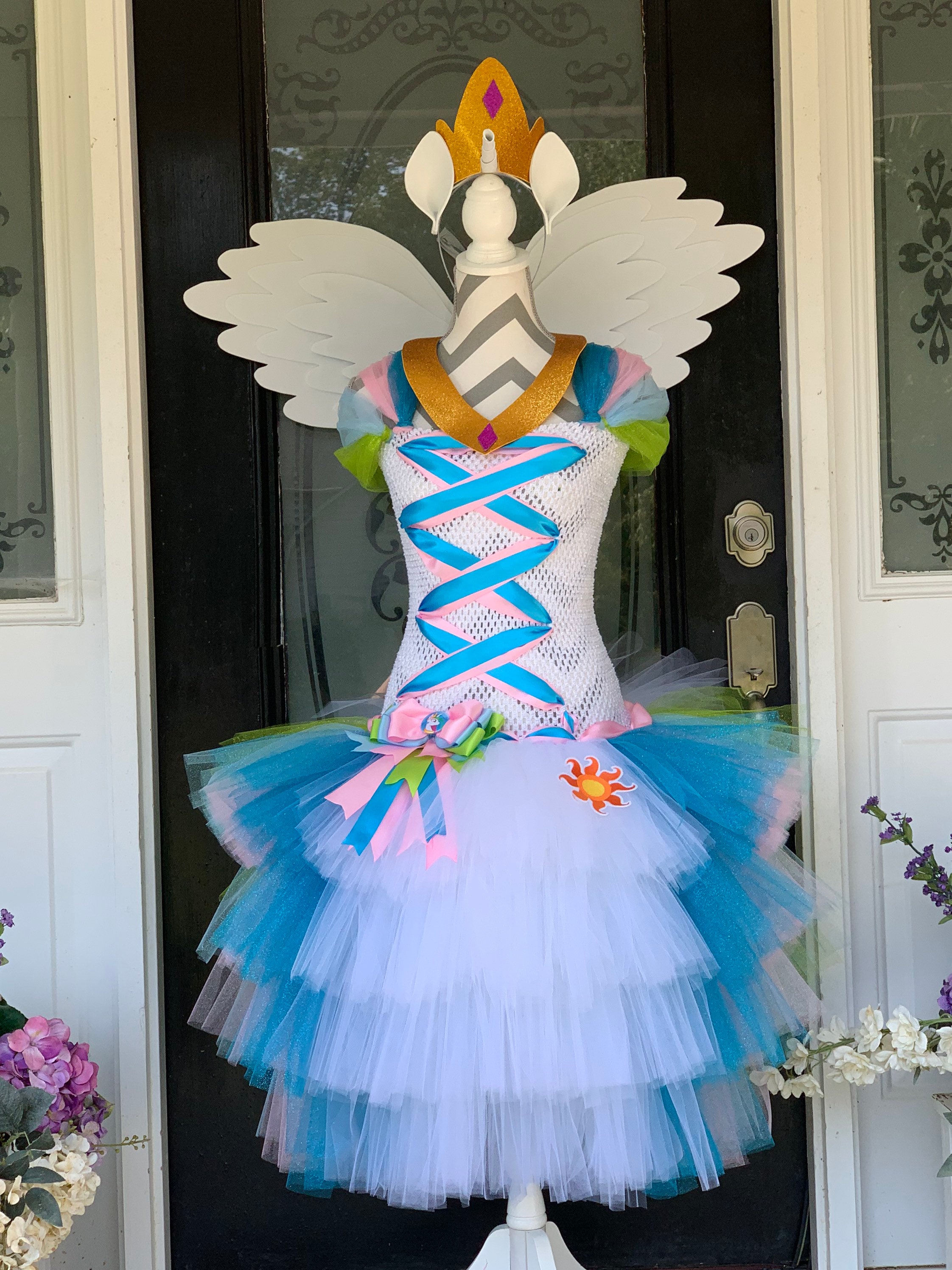 Adult / Ladies / Women's My Little Pony Princess Celestia Inspired Glitter  Costume With Wing Set, Ears, Horn, Crown, & Necklace - Etsy