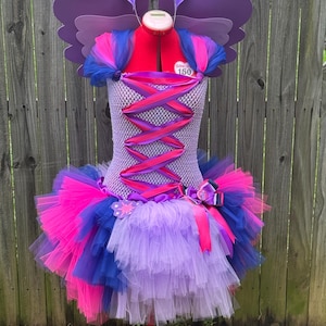 Erwachsene / Damen / Damen My Little Pony Twilight Sparkle inspirierte Kostüm mit Flügel-Set