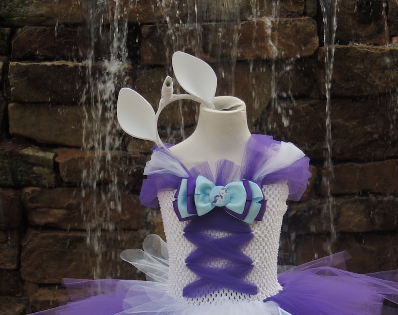 My Little Pony Rarity Inspired Girls/Child Costume with Horn & Ear set image 2