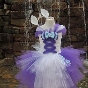 My Little Pony Rarity Inspired Girls/Child Costume with Horn & Ear set image 1