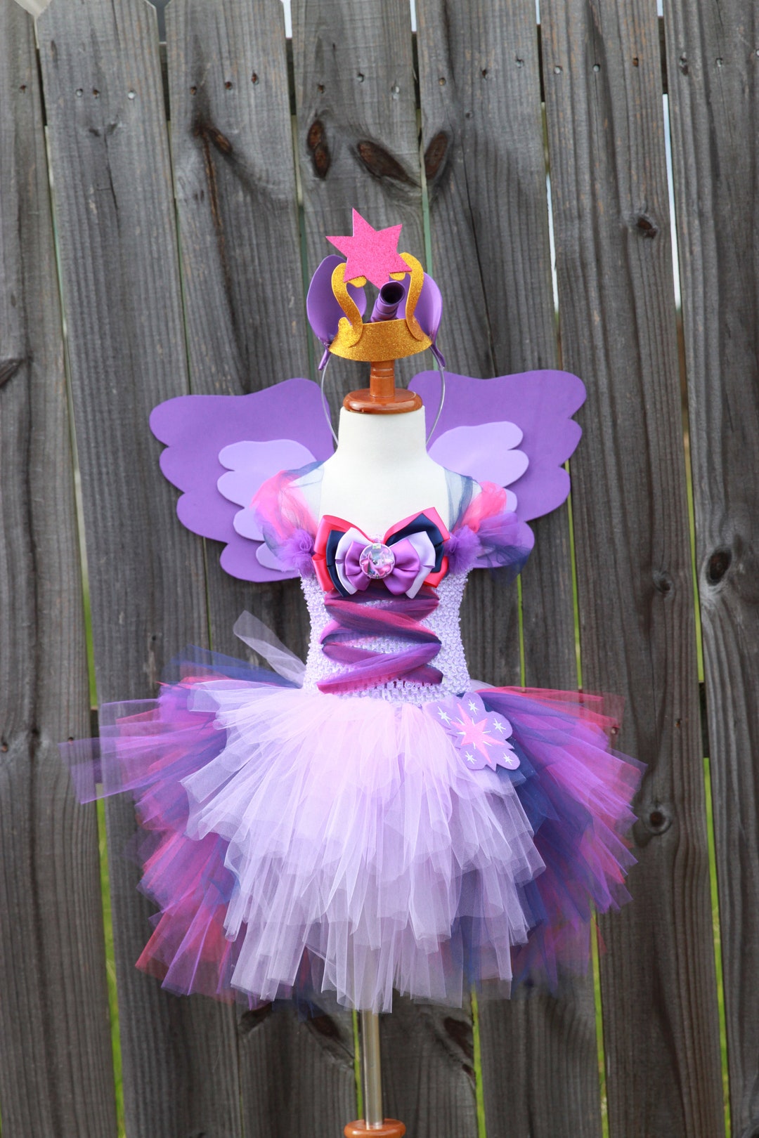 My Little Pony Twilight Sparkle Inspired Girls/child Costume With Wing Set, Ears, Crown, and