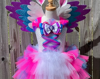 Toddler / Child / Girls MLP Zipp Storm Inspired Costume with Ear and Wing Set
